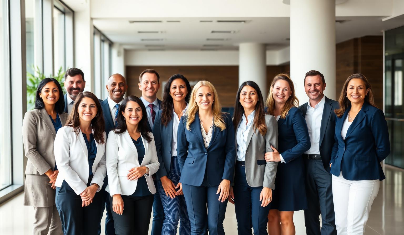 The Blue Access Bank team standing together in our headquarters